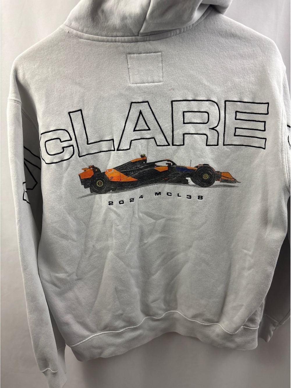 Hollister McLaren Hoodie Mens Small Light White Gray Formula 1 Sweatshirt - Picture 6 of 8